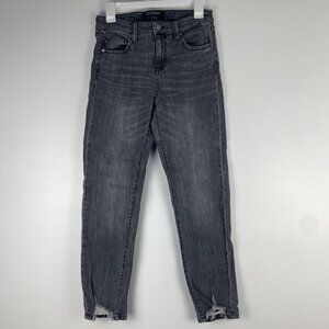 Liverpool Women's Girlfriend Jeans Size 4/27 Gray Raw Distressed Hem Skinny